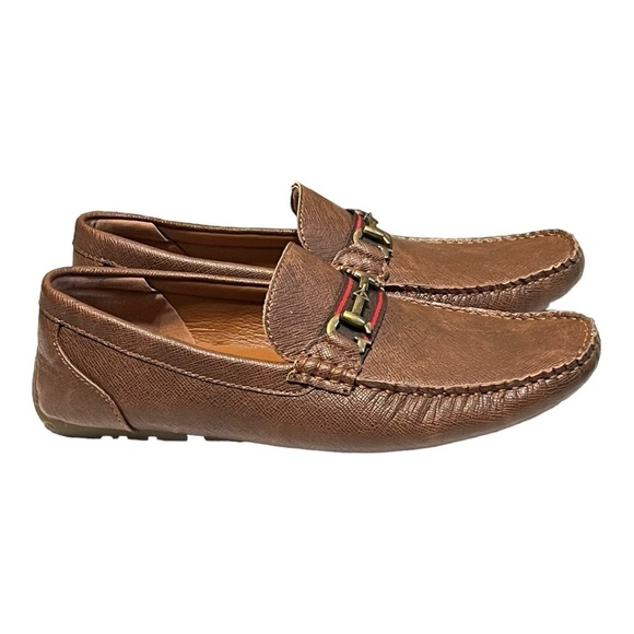 Guess Men’s Abbey Driver Loafer 7.5 Brown Faux Leather Classic Casual Preppy - Picture 5 of 8